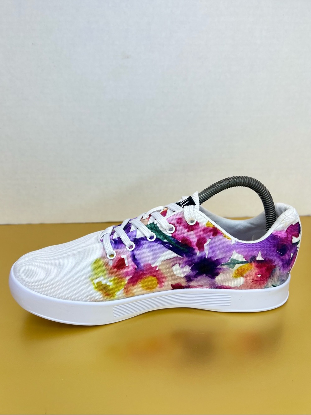NOBULL White Floral Athletic Shoes with Purple, Pink, Yellow, Green Accents - Picture 10 of 15